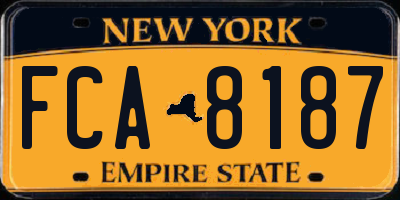 NY license plate FCA8187