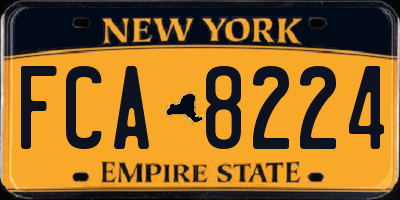 NY license plate FCA8224