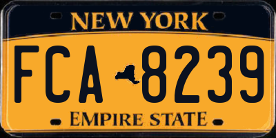 NY license plate FCA8239