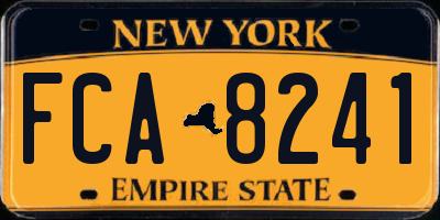 NY license plate FCA8241
