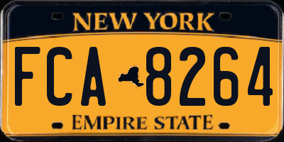NY license plate FCA8264
