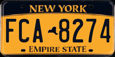 NY license plate FCA8274
