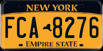 NY license plate FCA8276