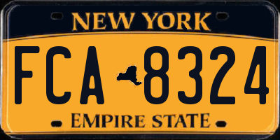 NY license plate FCA8324