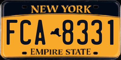 NY license plate FCA8331