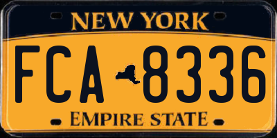 NY license plate FCA8336