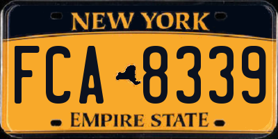 NY license plate FCA8339