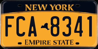 NY license plate FCA8341