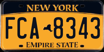 NY license plate FCA8343