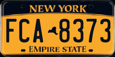 NY license plate FCA8373