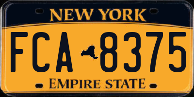 NY license plate FCA8375