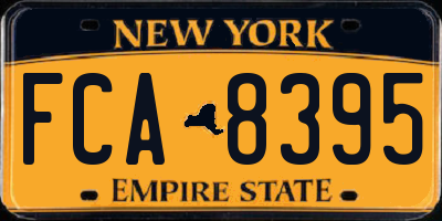 NY license plate FCA8395