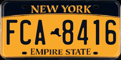 NY license plate FCA8416