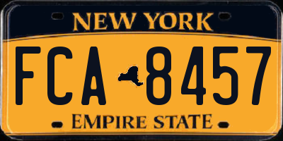 NY license plate FCA8457