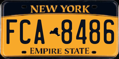 NY license plate FCA8486