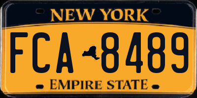 NY license plate FCA8489