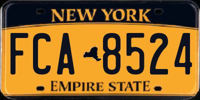 NY license plate FCA8524
