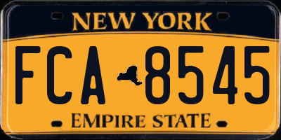 NY license plate FCA8545