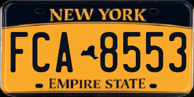 NY license plate FCA8553