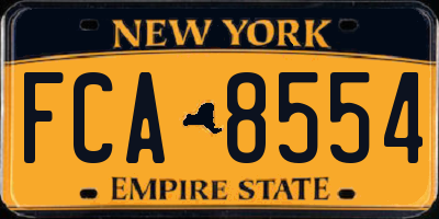 NY license plate FCA8554