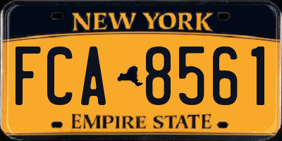 NY license plate FCA8561