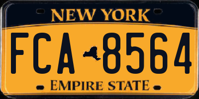 NY license plate FCA8564