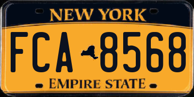 NY license plate FCA8568