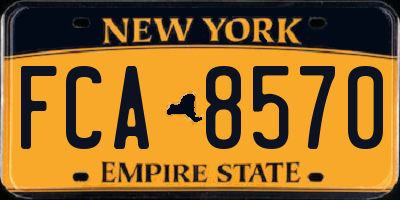 NY license plate FCA8570