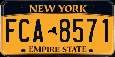 NY license plate FCA8571