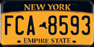 NY license plate FCA8593