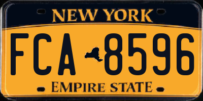 NY license plate FCA8596