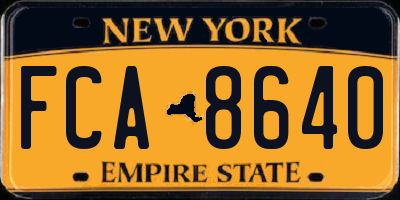 NY license plate FCA8640