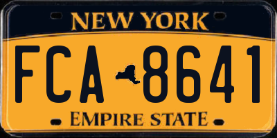 NY license plate FCA8641