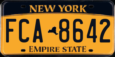 NY license plate FCA8642
