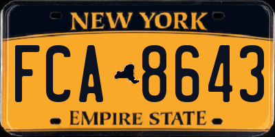 NY license plate FCA8643