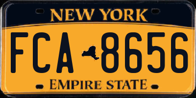 NY license plate FCA8656