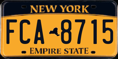 NY license plate FCA8715