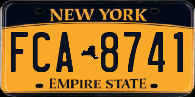 NY license plate FCA8741