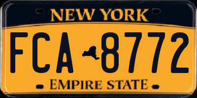 NY license plate FCA8772