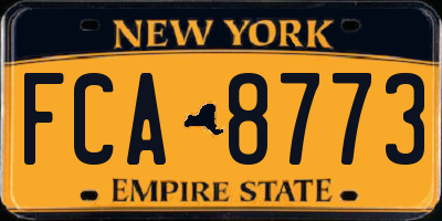 NY license plate FCA8773