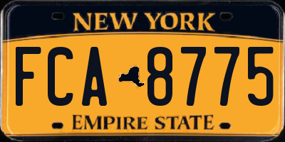 NY license plate FCA8775