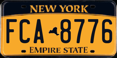 NY license plate FCA8776