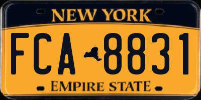 NY license plate FCA8831