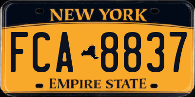 NY license plate FCA8837