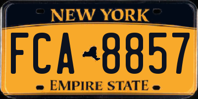 NY license plate FCA8857