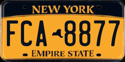 NY license plate FCA8877