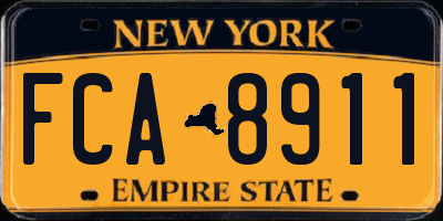 NY license plate FCA8911