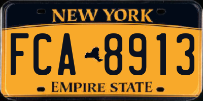 NY license plate FCA8913