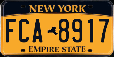NY license plate FCA8917