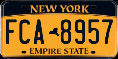 NY license plate FCA8957